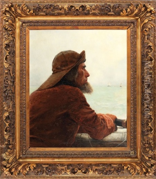 Pescar Breton Oil Painting - Georges Jean Marie Haquette