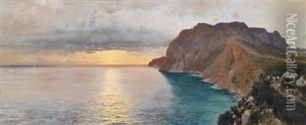 Sunset In Capri Oil Painting - Paul Schreiber