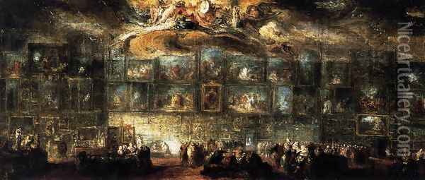 The Salon of 1779 2 Oil Painting - Gabriel De Saint Aubin