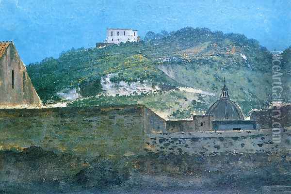 A Hilltop, Naples Oil Painting - Thomas Jones