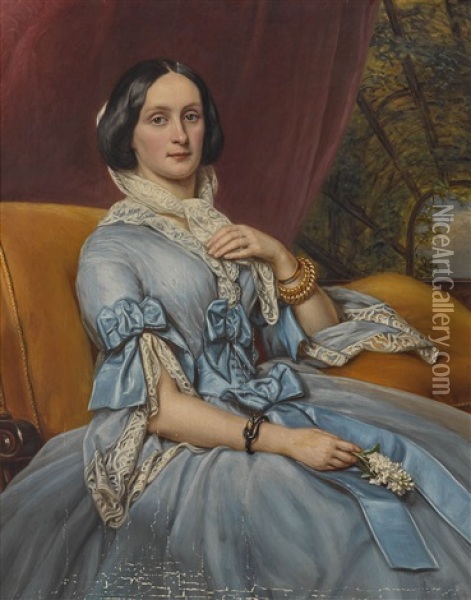Caroline Freifrau Von Gumppenberg, Grafin Von Bayrstorff (1816-1889) Oil Painting - Joseph Karl Stieler