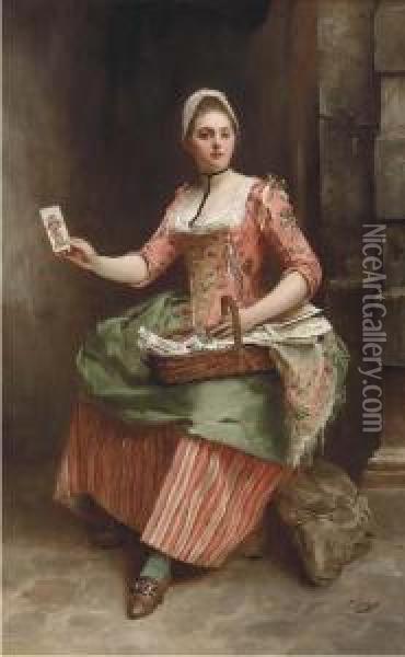 The Card Seller Oil Painting - Gustave Jean Jacquet