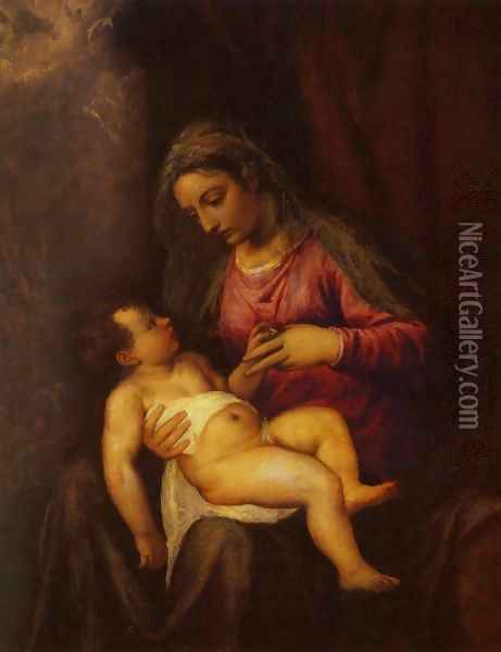Madonna and Child 2 Oil Painting - Tiziano Vecellio (Titian)