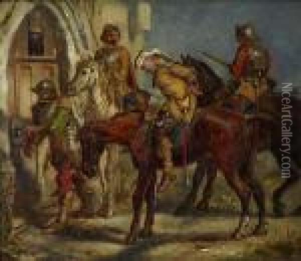 Soldiers On Horseback Oil Painting - Sir John Everett Millais