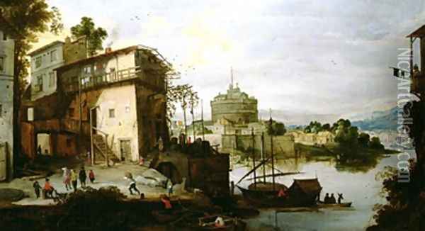 View of a Port with Motifs from Rome Oil Painting - Josse de Momper