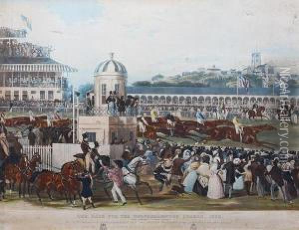 The Race For The Wolverhampton Stakes Oil Painting - Francis Calcraft Turner