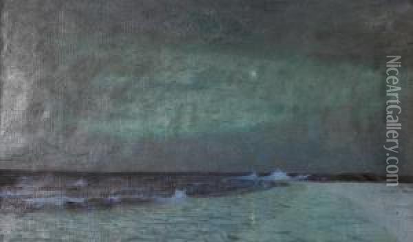 Vinternatt Oil Painting - Olof Thunman