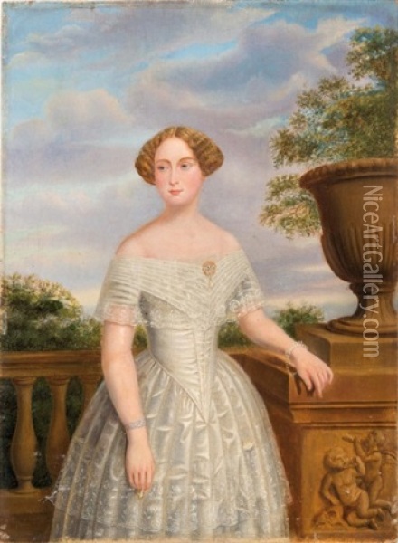 Portrait De La Grande-duchesse Olga Nicolaevna Oil Painting - Nicaise de Keyser