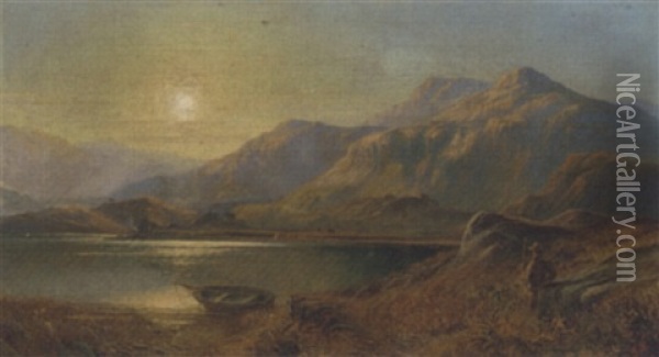 The Sunlit Loch Oil Painting - George Shalders