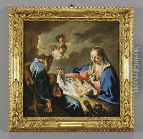 Nativita Oil Painting - Giovanni Battista Pittoni the younger