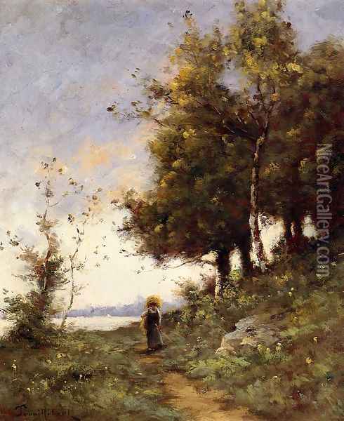 Woman On A Path Oil Painting - Paul Trouillebert