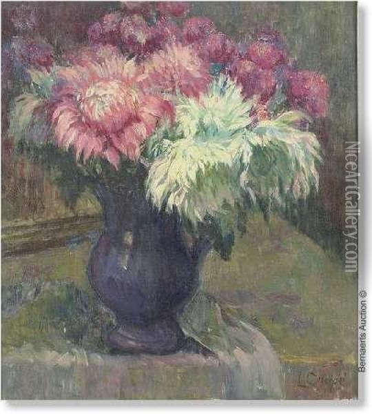 Still Lifewith Flowers Oil Painting - Louise Coupe