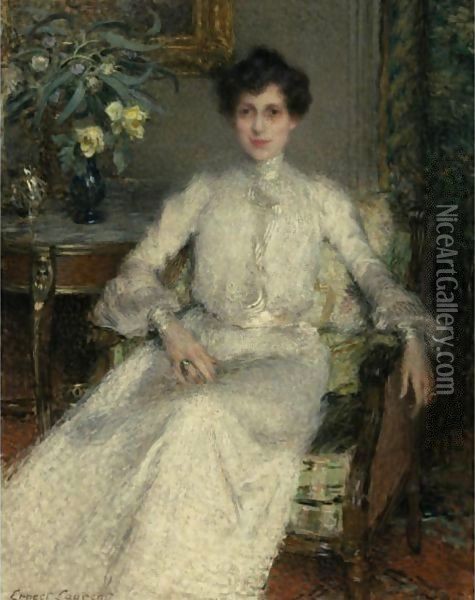 Portrait Of Madame Bing Oil Painting - Ernest Joseph Laurent