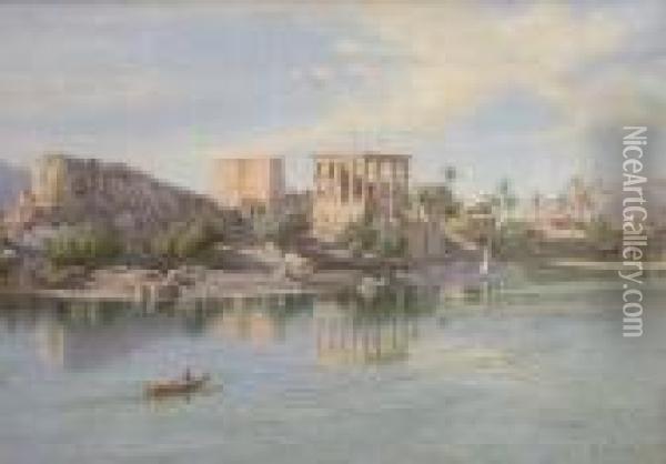 Island Of Philae Oil Painting - Carl Friedrich H. Werner