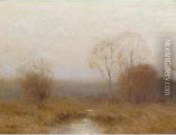 Grey November Oil Painting - Bruce Crane