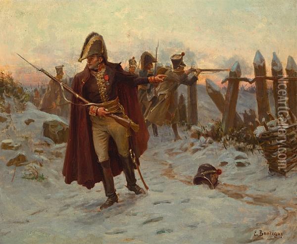Marshal Ney's Retreat From Russia Oil Painting - Paul Emile Boutigny