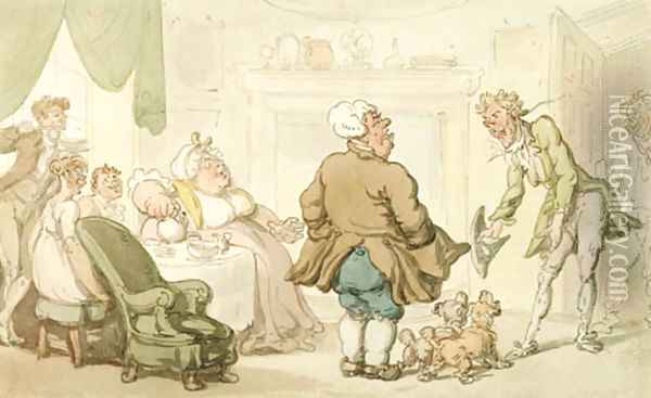 Meeting the Fiancee Oil Painting - Thomas Rowlandson