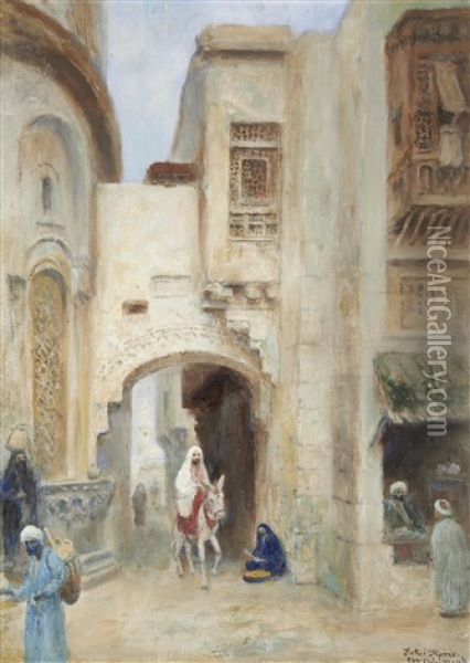 Gate I Kairo Oil Painting - Frans Wilhelm Odelmark