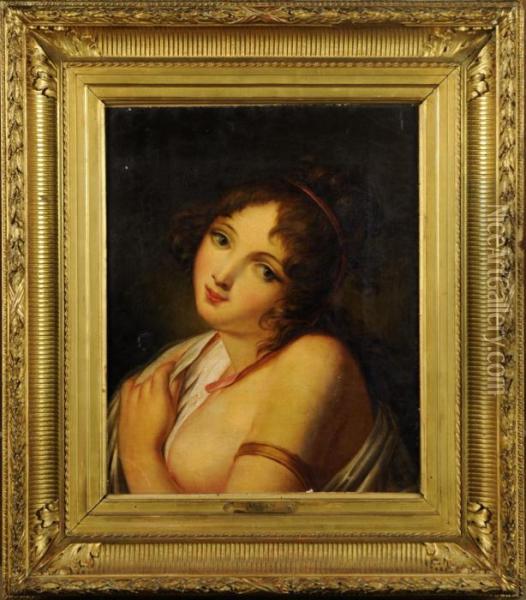 Portrait De Dame Oil Painting - Jacques Antoine Vallin