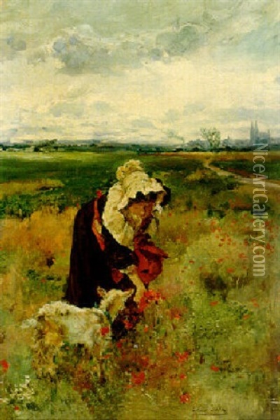 In The Meadow Oil Painting - Emilio Sala Frances