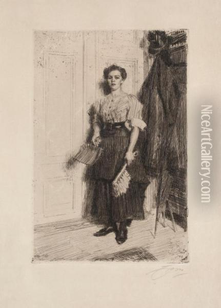 The New Maid Oil Painting - Anders Zorn