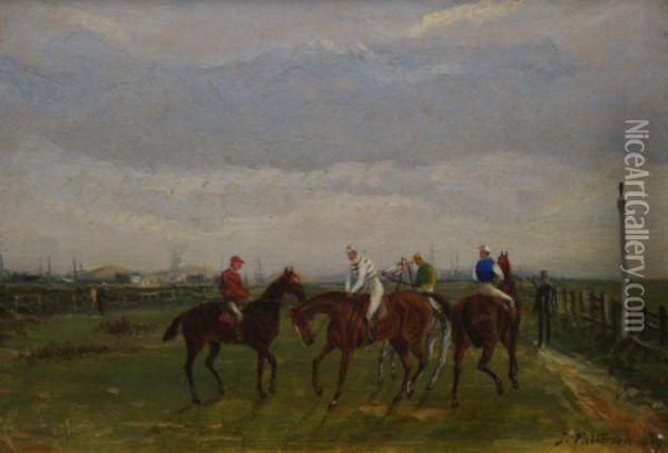 Steeplechase Oil Painting - J. Patterson