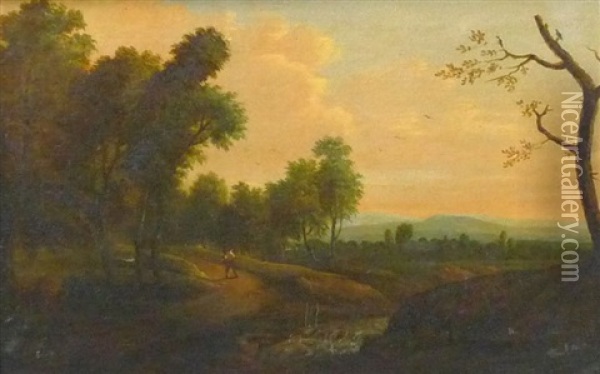 Einsamer Wanderer Oil Painting - Franz Edmund Weirotter