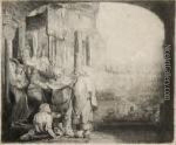 Petrus Und Johannes An Der Pforte
 Des Tempels. Oil Painting - Rembrandt Van Rijn