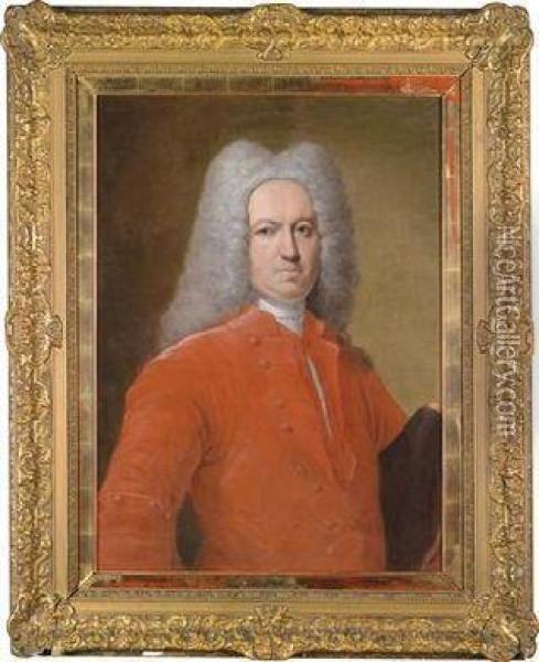 Portrait Of An Elegant Gentleman In A Full-bottomed Wig Oil Painting - Giacomo Ceruti (Il Pitocchetto)