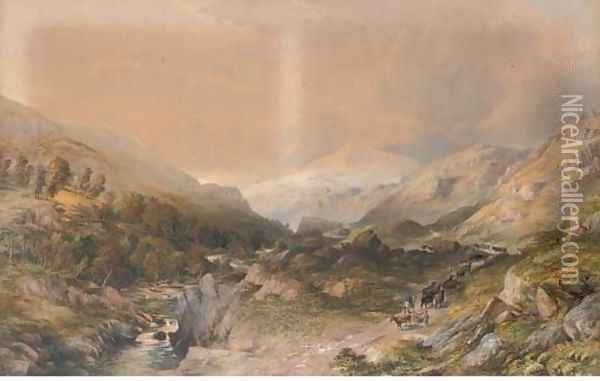 In the wilds of Wales Oil Painting - Thomas Lindsay