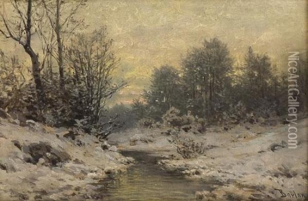 Vinterlandskap Oil Painting - Philip Barlag