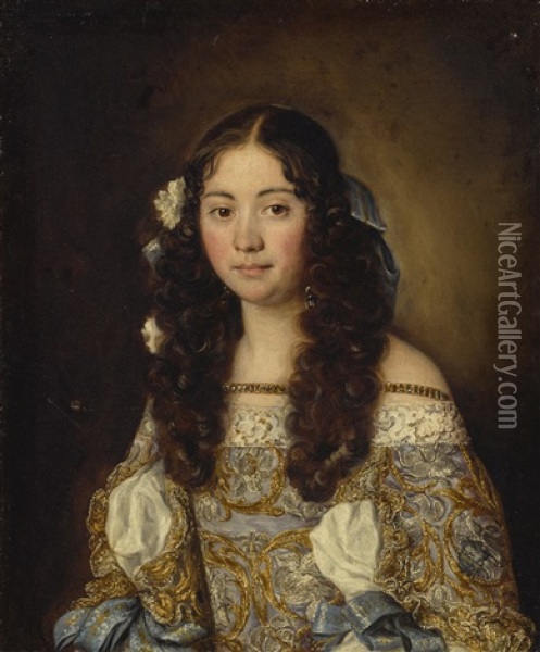 Portrait Of Laura Chigi Oil Painting - Jakob Ferdinand Voet