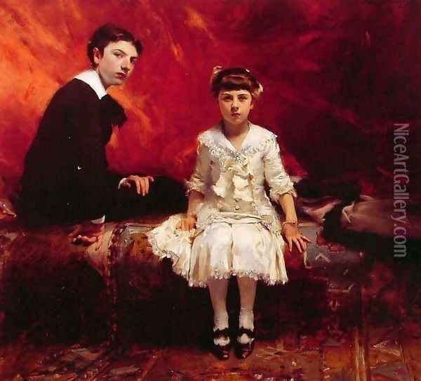 Portrait of Edouard and Marie-Loise Pailleron Oil Painting - John Singer Sargent