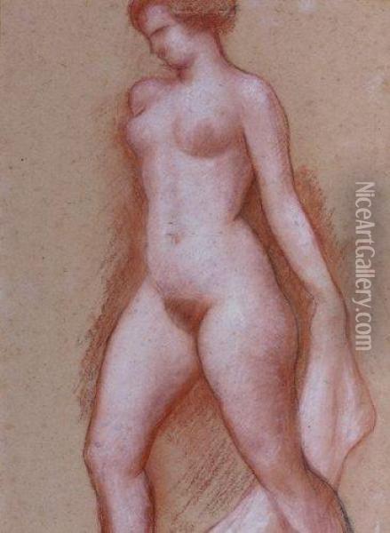 etude De Femme Nue Debout Tournee Vers La Gauche Oil Painting - Aristide Maillol