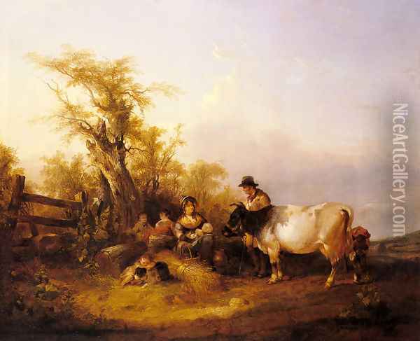 The Road To Market Oil Painting - Snr William Shayer