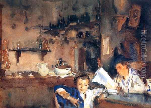 Venetian Interior (aka Spanish Interior) 1903 Oil Painting - John Singer Sargent