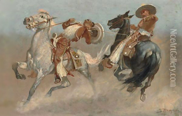 Cowboy Fun In Old Mexico Oil Painting - Frederic Remington
