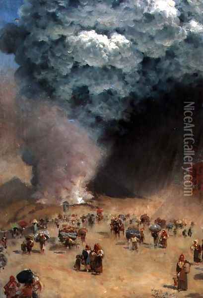 The Rain of Ashes, 1872 Oil Painting - Giuseppe de Nittis