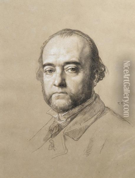 Portrait De Ferdinand Barbedienne Oil Painting - Thomas Couture