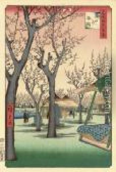 Kamata No Umezono (plum Garden, Kamata) Oil Painting - Utagawa or Ando Hiroshige