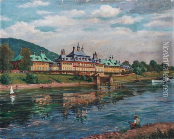 Schloss Pillnitz Oil Painting - Julius Otto Fritzsche