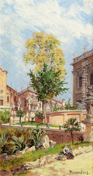 Piazza Del Capitoleo In Rom Oil Painting - Antonietta Brandeis