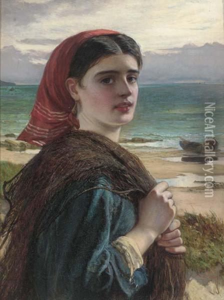 A Fisher Girl Oil Painting - Charles Sillem Lidderdale