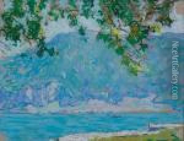 Lake Annecy, Pastel Oil Painting - Terrick John Williams