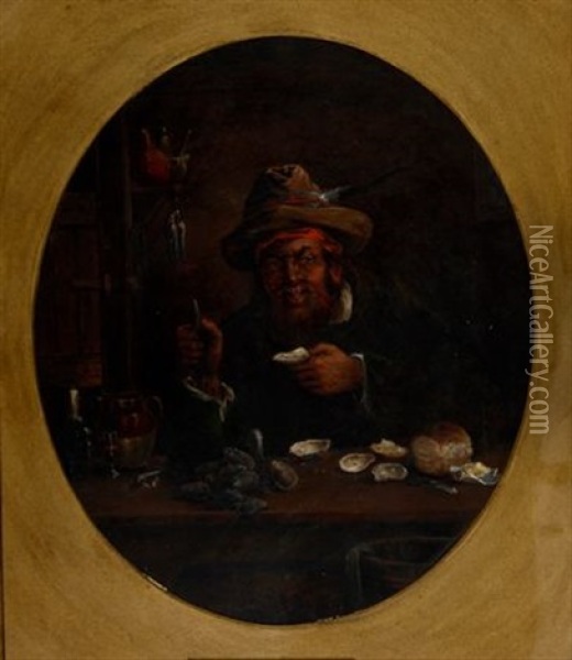The Old Oyster Man At The Kowie Oil Painting - Frederick Timpson I'Ons