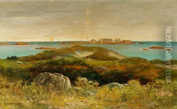 Coastal Landscape Oil Painting - George William Whitaker