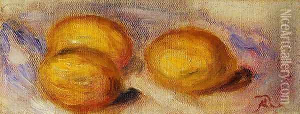 Three Lemons Oil Painting - Pierre Auguste Renoir