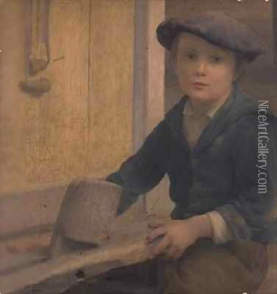 The Young Craftsman (The Young Mechanic) Oil Painting - Emile Bastien-Lepage
