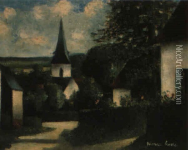 Village En Normandie Oil Painting - Pierre Hode