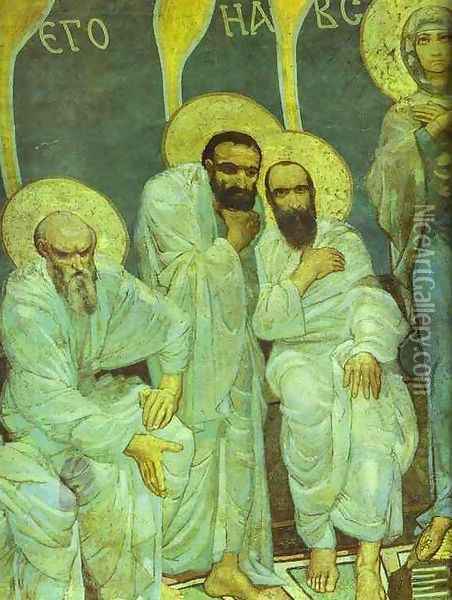Pentecost (detail-3) 1884 Oil Painting - Mikhail Aleksandrovich Vrubel
